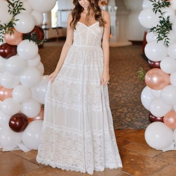 💥LAST 1💥NWT TADASHI SHOJI BOHO BRIDAL GOWN - Picture 5 of 10